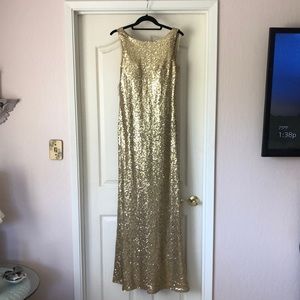 Christina Wu Gold Sequin Dress Size 6